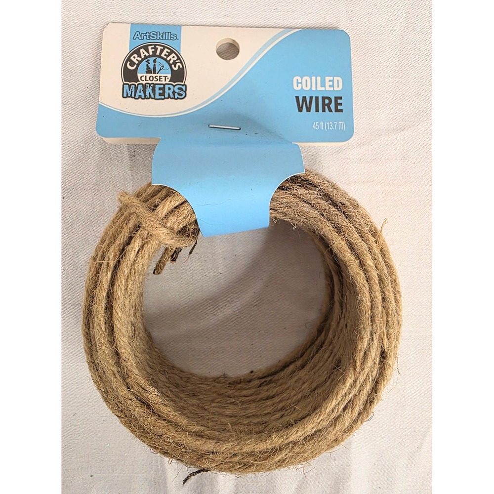ArtSkills Crafters Closet Makers Coiled Wire 45ft Jute Wrapped PA-8593 Brown